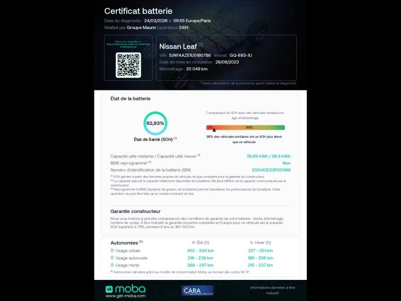 NISSAN Leaf d’occasion à vendre à BOLLÈNE chez MMC PROVENCE (Photo 3)